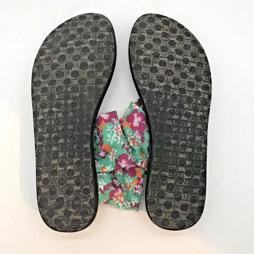 Sanuk Yoga Sling 2 Sandals Women's 8 Multicolor Toe-Post Comfort Flats 1015891